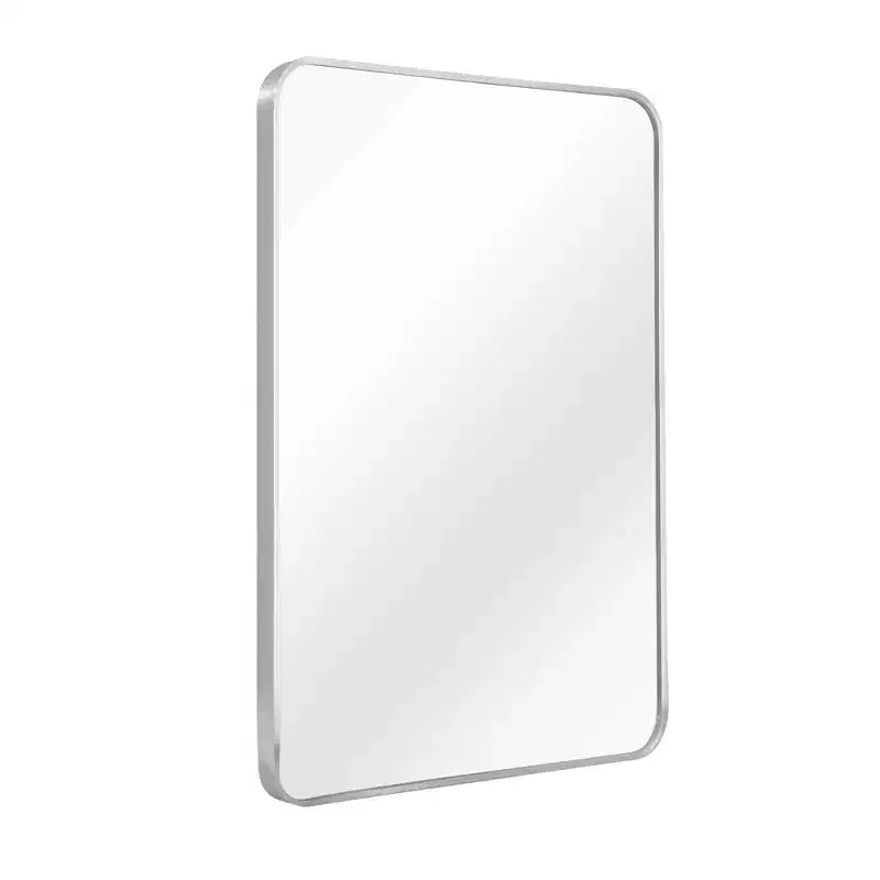 HomeRoots Miroir d'appoint encadré en aluminium argenté 36 po