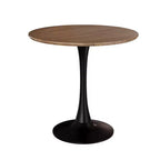 Petits jouets amusants, marque 31,5 Table à manger ronde couleur noyer, Table de salle à manger de cuisine Tulipe 2-4 personnes avec plateau en MDF et base piédestal