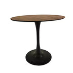 Petits jouets amusants, marque 31,5 Table à manger ronde couleur noyer, Table de salle à manger de cuisine Tulipe 2-4 personnes avec plateau en MDF et base piédestal