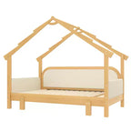 Lit cabane en bois double JVNOXK avec rails rembourrés doux, pour enfants, adolescents, filles et garçons, blanc