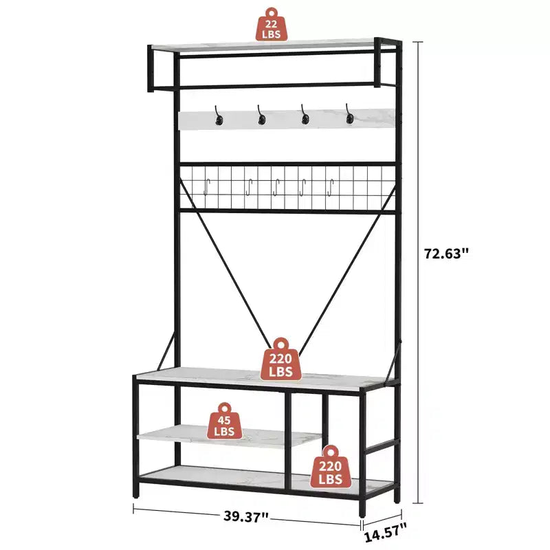 Portant à vêtements autoportant polyvalent - Organisateur de garde-robe pour un rangement efficace - Portant robuste et autonome