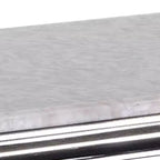 Table basse Royal Hampton, dessus en faux marbre, base piédestal chromée, 51 pouces