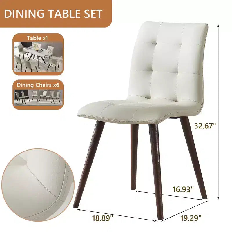 Chaises de salle à manger GDFStudio Jadoo en similicuir d'inspiration milieu de siècle (lot de 2)