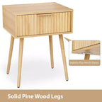 Karl Home Table de chevet de 48 cm, grain de chêne, panneaux de particules et MDF, mélamine et thermoformage, 1 tiroir, pieds hauts