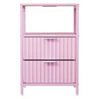 Table de chevet Karl Home de 38 cm de large - 2 tiroirs, 1 étagère, prise de courant américaine - lot de 2