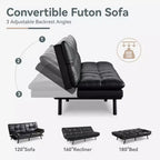 Canapé-lit convertible Dyonery Futon, Canapé-lit en lin avec mousse à mémoire de forme, Dossier et accoudoirs réglables, Petit canapé-lit multifonctionnel