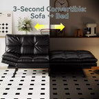 Canapé-lit convertible Dyonery Futon, Canapé-lit en lin avec mousse à mémoire de forme, Dossier et accoudoirs réglables, Petit canapé-lit multifonctionnel