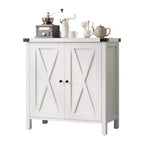 Farmhouse Storage Cabinet with 2 Barn Doors & Adjustable Shelf, Modern Sideboard Buffet Accent Accent Console Table for Living Room Kitchen Hallway