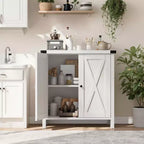Meuble de rangement de ferme avec 2 portes de grange et étagère réglable, buffet moderne, console d'appoint pour salon, cuisine, couloir