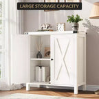 Meuble de rangement de ferme avec 2 portes de grange et étagère réglable, buffet moderne, console d'appoint pour salon, cuisine, couloir