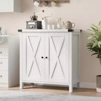 Meuble de rangement de ferme avec 2 portes de grange et étagère réglable, buffet moderne, console d'appoint pour salon, cuisine, couloir