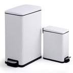 Poubelle de cuisine fine en acier inoxydable, à pédale avec couvercle à fermeture douce – Seau intérieur amovible – Poubelle rectangulaire étroite – Maison, Bureau