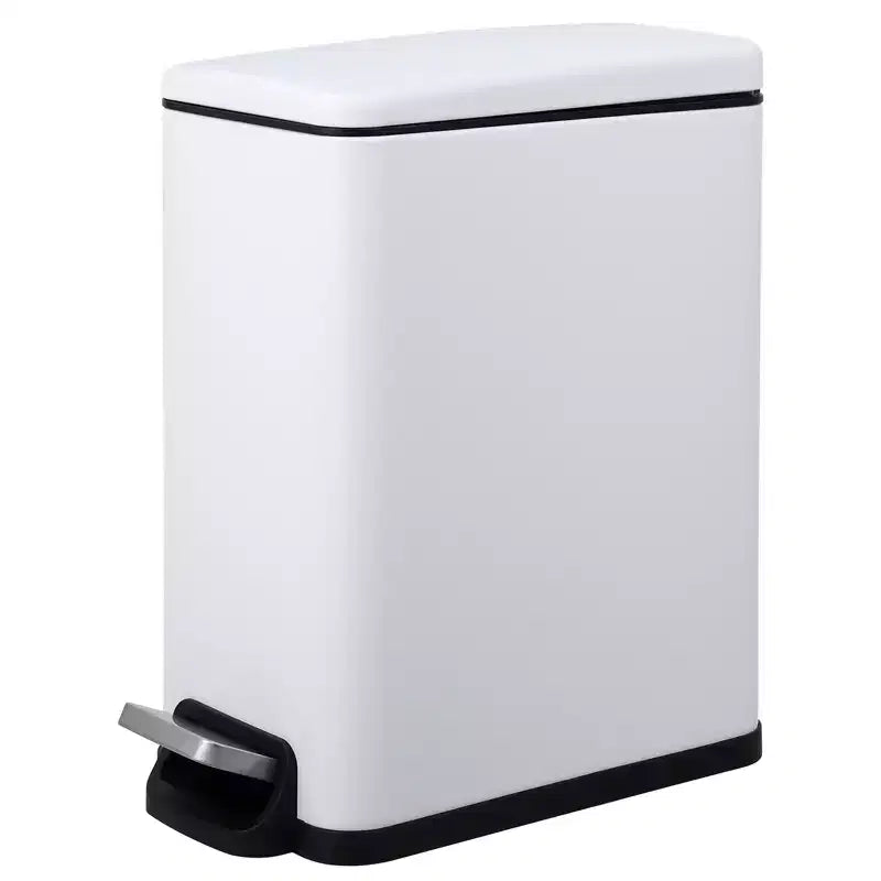 Poubelle de cuisine fine en acier inoxydable, à pédale avec couvercle à fermeture douce – Seau intérieur amovible – Poubelle rectangulaire étroite – Maison, Bureau