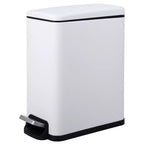 Poubelle de cuisine fine en acier inoxydable, à pédale avec couvercle à fermeture douce – Seau intérieur amovible – Poubelle rectangulaire étroite – Maison, Bureau
