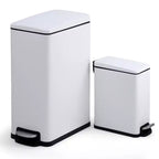 Poubelle de cuisine fine en acier inoxydable, à pédale avec couvercle à fermeture douce – Seau intérieur amovible – Poubelle rectangulaire étroite – Maison, Bureau