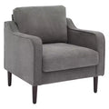 Mid-Century Linen Accent Reading Chair for Living Room/Bedroom, Comfy Single Armchair for Small Spaces