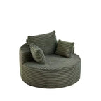 Fauteuil rond FurnitureR, chaise d'appoint en velours côtelé avec assise profonde, canapé simple moderne confortable pour salon, chambre à coucher, appartement