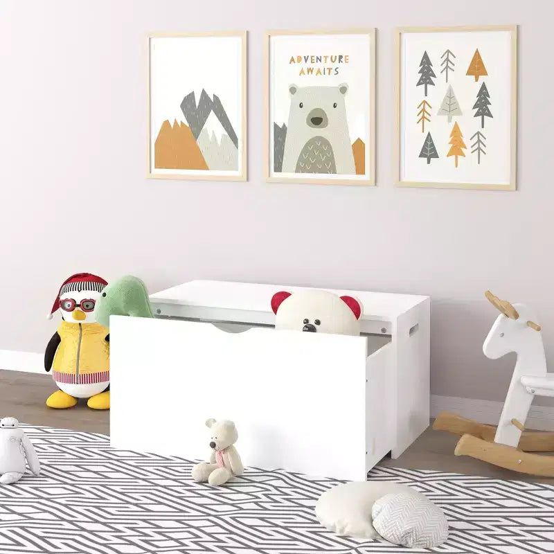 JVNOXK Organisateur de Rangement de Jouets pour Enfants avec Tiroir Coulissant, Coffre à Jouets en Bois avec Roues, Grand Bac de Rangement Amovible pour Crèche Salle de Jeux Chambre à Coucher