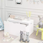 JVNOXK Organisateur de Rangement de Jouets pour Enfants avec Tiroir Coulissant, Coffre à Jouets en Bois avec Roues, Grand Bac de Rangement Amovible pour Crèche Salle de Jeux Chambre à Coucher