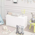 JVNOXK Organisateur de Rangement de Jouets pour Enfants avec Tiroir Coulissant, Coffre à Jouets en Bois avec Roues, Grand Bac de Rangement Amovible pour Crèche Salle de Jeux Chambre à Coucher