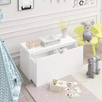 JVNOXK Organisateur de Rangement de Jouets pour Enfants avec Tiroir Coulissant, Coffre à Jouets en Bois avec Roues, Grand Bac de Rangement Amovible pour Crèche Salle de Jeux Chambre à Coucher