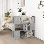 vidaXL Bibliothèque Meuble de séparation Gris béton Bois d'ingénierie Moyen