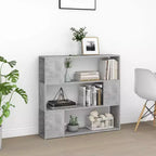 vidaXL Bibliothèque Meuble de séparation Gris béton Bois d'ingénierie Moyen