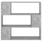 vidaXL Bibliothèque Meuble de séparation Gris béton Bois d'ingénierie Moyen