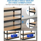 Étagères réglables, rayonnages métalliques de rangement, étagères de garage robustes, étagères de garage réglables, racks utilitaires de rangement en métal pour entrepôt, cellier