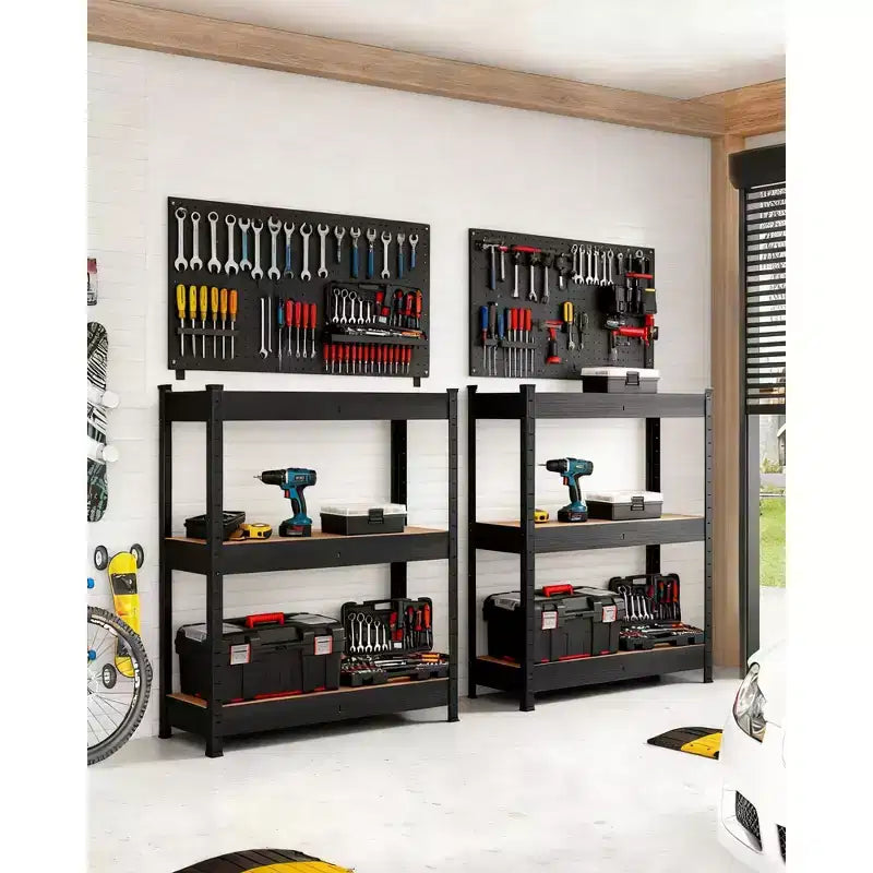Étagères réglables, rayonnages métalliques de rangement, étagères de garage robustes, étagères de garage réglables, racks utilitaires de rangement en métal pour entrepôt, cellier