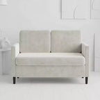Canapé 2 places de 130 cm, en faux lin respirant avec large dossier et sièges rembourrés, cadre en bois compact pour petits espaces et appartements