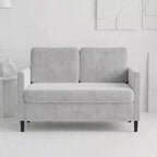 Canapé 2 places de 130 cm, en faux lin respirant avec large dossier et sièges rembourrés, cadre en bois compact pour petits espaces et appartements