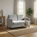 51 Loveseat Sofa, Breathable Faux Linen 2-Seater Couch w/ Wide Backrest & Padded Seats, Compact Wood Frame for Small Spaces & Apartment