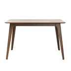 Ensemble de salle à manger moderne en bois pour 4 personnes, ensemble de 5 pièces avec table rectangulaire et 4 chaises rembourrées pour salle à manger et cuisine, beige clair, noyer