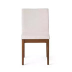 Ensemble de salle à manger moderne en bois pour 4 personnes, ensemble de 5 pièces avec table rectangulaire et 4 chaises rembourrées pour salle à manger et cuisine, beige clair, noyer