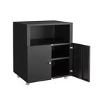Armoire de rangement roulante robuste avec 2 portes et étagère de rangement, armoire de classement en métal sous le bureau pour garage, maison, bureau