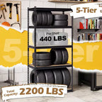 Gymax Lot de 2 étagères de garage à 5 niveaux, 1000 kg, robustes, en métal