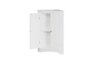 Meuble de rangement d'angle au sol avec 2 portes et étagères réglables, Organisateur de rangement autoportant, Blanc