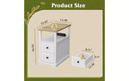 DEXYLLO Table d'appoint étroite avec station de charge, Table de chevet en bois avec 2 tiroirs, Tables d'appoint pour salon, chambre à coucher, petits espaces