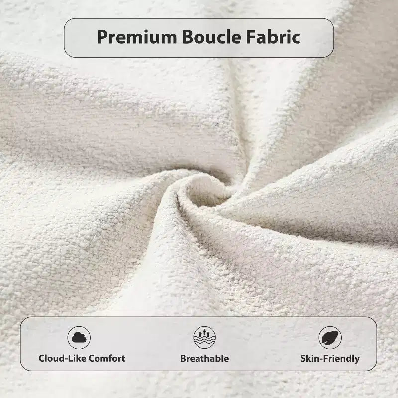 Cadre de lit plateforme rembourré Queen/King Size Lit profil bas avec tête de lit capitonnée à oreilles, Blanc - ModernLuxe