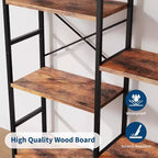 Étagère arquée à 4 niveaux, 11 étagères ouvertes, cadre en métal et étagères en bois, grand rayonnage de rangement sur pied pour salon, chambre à coucher, bureau à domicile