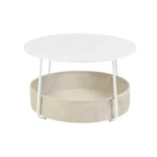 Ensemble 3 pièces de fauteuils d'appoint et table basse FurnitureR, table d'appoint ronde avec 2 chaises rembourrées pour salon, salle de séjour ou appartement