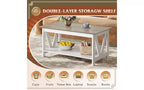 Table Basse DEXYLLO avec Étagère de Rangement, Table Basse de Ferme de 100 cm avec Support en V