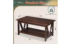 Table Basse DEXYLLO avec Étagère de Rangement, Table Basse de Ferme de 100 cm avec Support en V