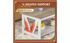 Table Basse DEXYLLO avec Étagère de Rangement, Table Basse de Ferme de 100 cm avec Support en V