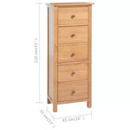 vidaXL Commode haute Chêne Bois de chêne massif, MDF Haute