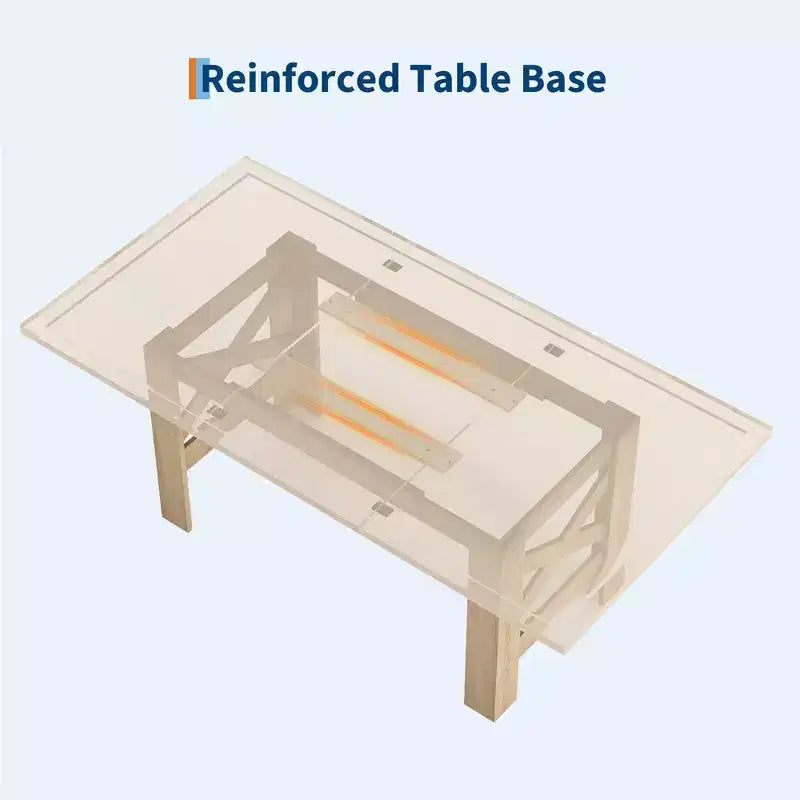 LinTime Grande table de salle à manger de style ferme de 180 cm pour 6 à 8 personnes - Table rectangulaire en bois robuste - Plateau épais et pieds triangulaires solides - Pour cuisine