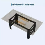 LinTime Grande table de salle à manger de style ferme de 180 cm pour 6 à 8 personnes - Table rectangulaire en bois robuste - Plateau épais et pieds triangulaires solides - Pour cuisine