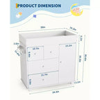 Commode à langer bébé avec 2/4 tiroirs, commode de chambre de bébé moderne et station à langer avec espace de rangement ouvert pour chambre à coucher et chambre de bébé