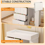Commode à langer bébé avec 2/4 tiroirs, commode de chambre de bébé moderne et station à langer avec espace de rangement ouvert pour chambre à coucher et chambre de bébé